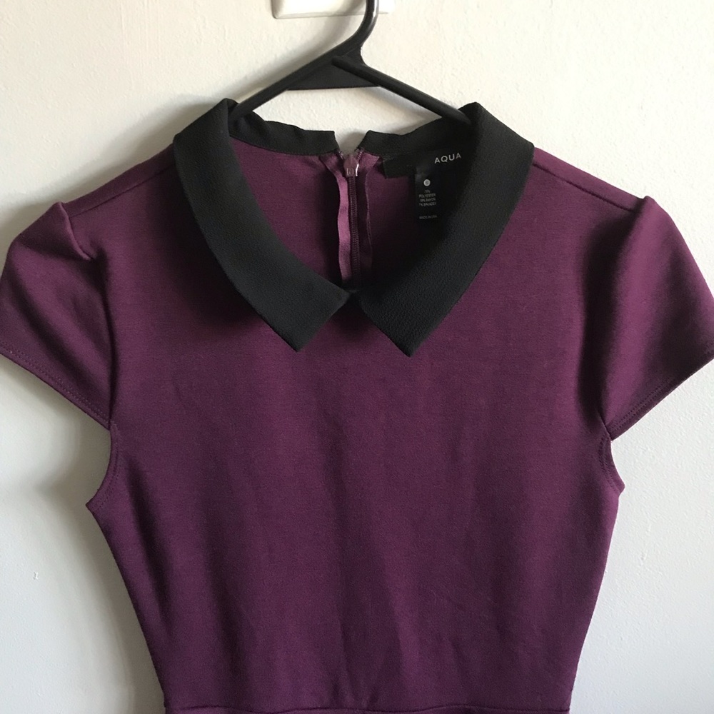 Aqua brand purple dress with Peter Pan collar - Picture 2 of 7